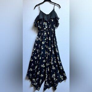 Maurices floral spaghetti strap maxi dress Sz XS